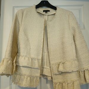 Ann Taylor Ivory Ruffle Women's Blazer